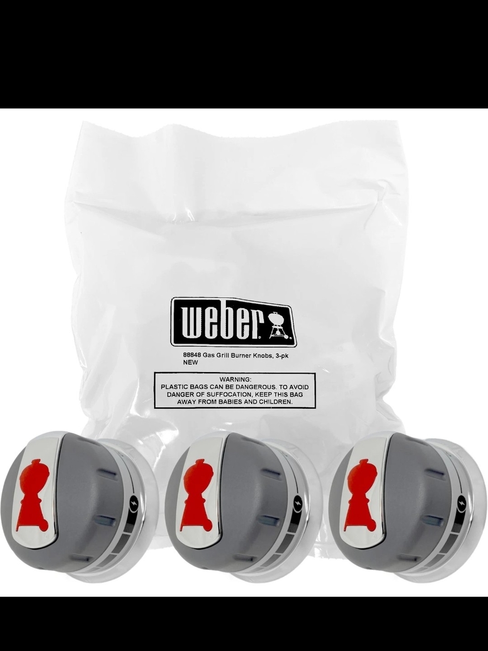 Weber Genesis Grill Burner Knobs Set of 3 2011 to 2016 Models Silver